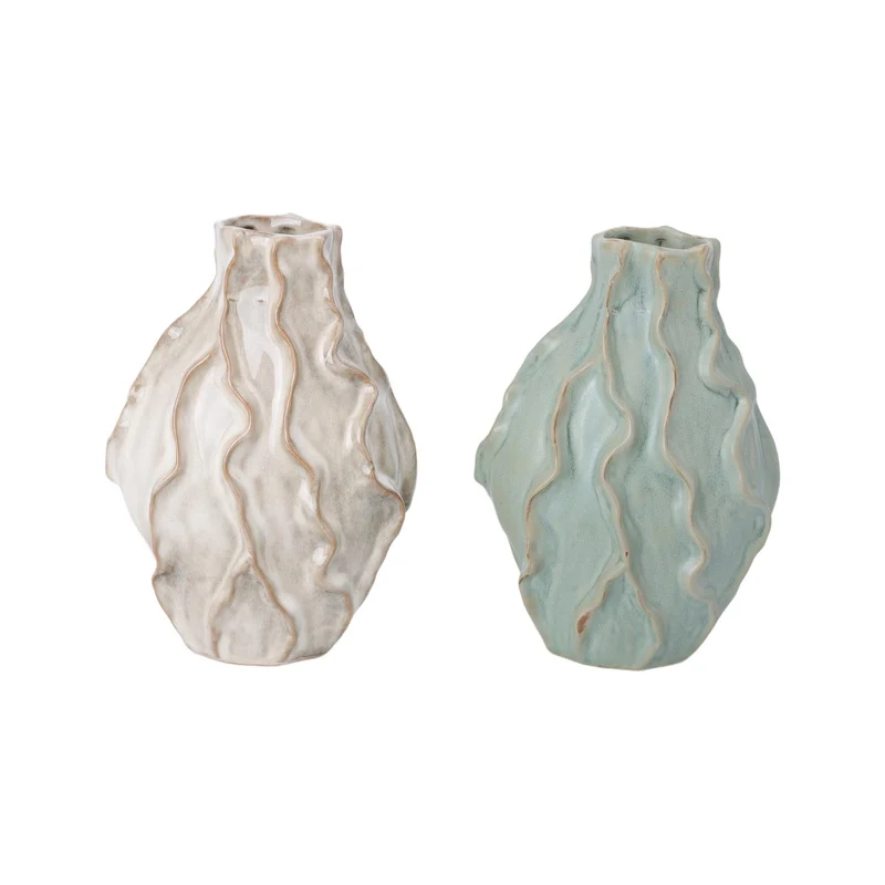 Vase Pozos 2er-Set, sortiert, 15x10x21cm