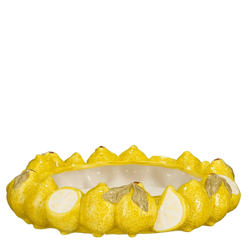 Dekoschale zitronengelb - H7 x D30,5 cm