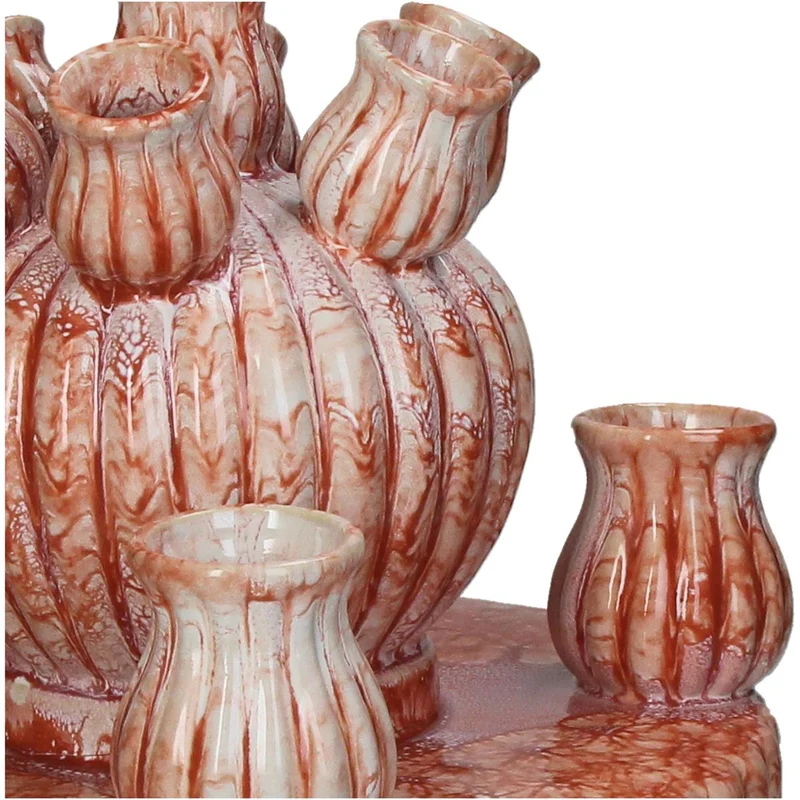 Vase aus Steingut, orange, 23,5 x 23,5 x 27,5 cm