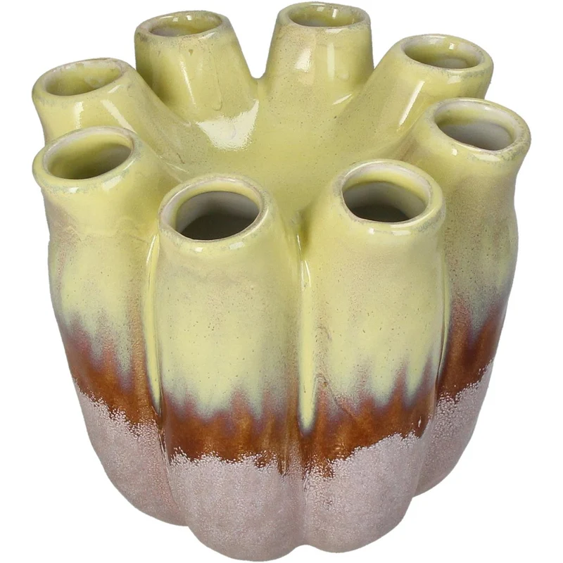 Vase Steingut Braun 19,5x19,5x19cm