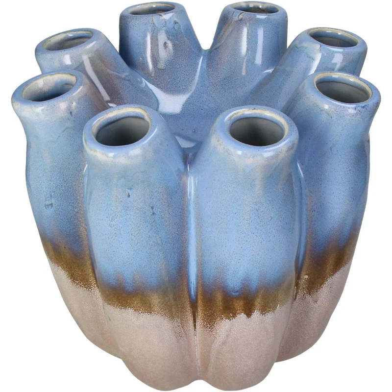 Vase Steingut Blau 24,5x24,5x23,5cm