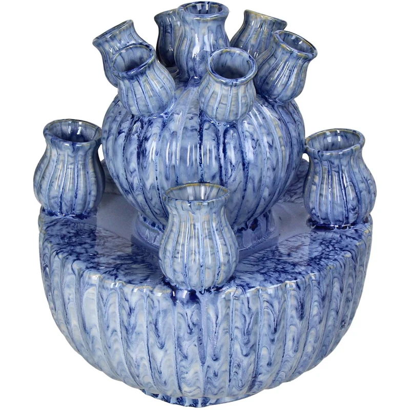 Vase Steingut Blau 23,5x23,5x27,5cm