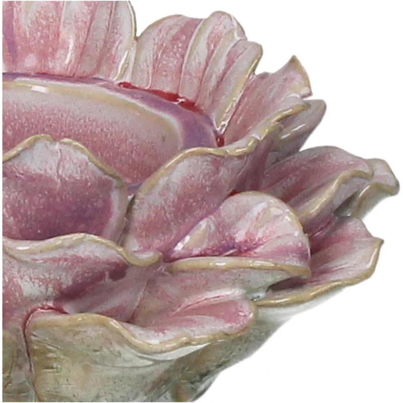 Kerzenhalter Blume Steingut Rosa 16x16x9cm
