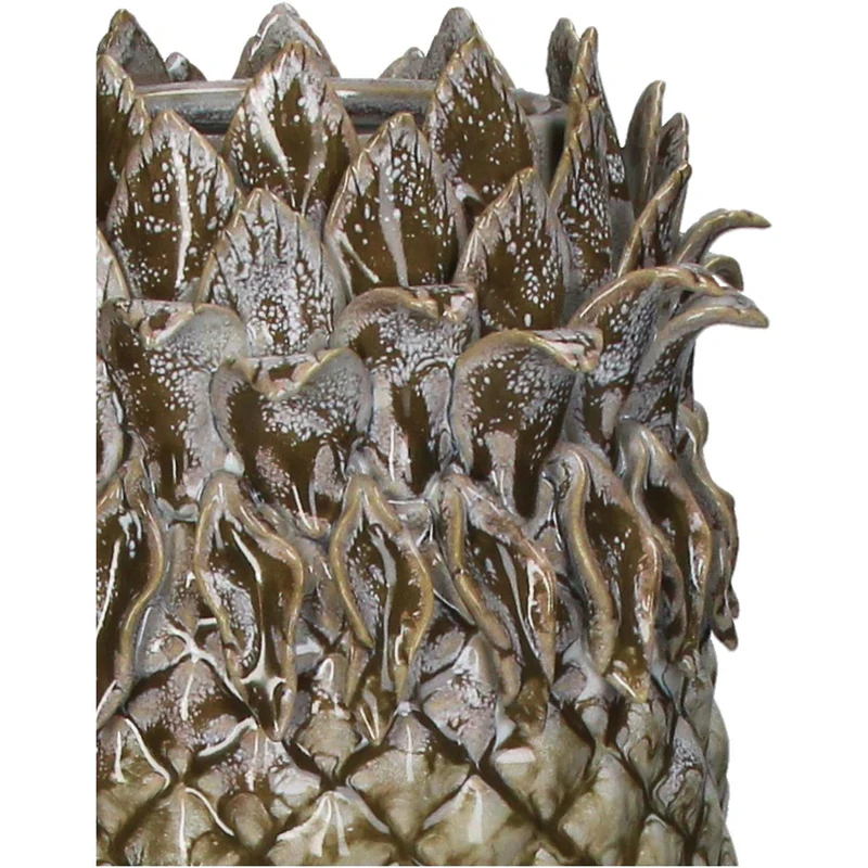 Vase Steingut Grün 17,5x17,5x35cm