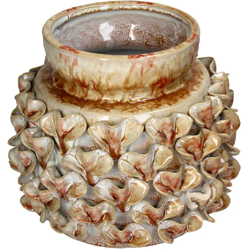Vase aus Steingut, Terrakotta, 22x22x20,5cm