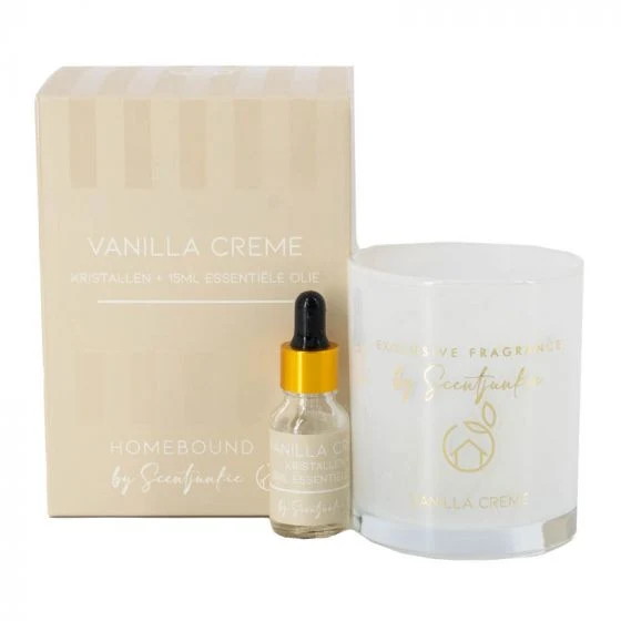 Duftkristall mit 15 ml ätherischem Vanillecreme-Öl, 9,6 x 9,6 x 14 cm