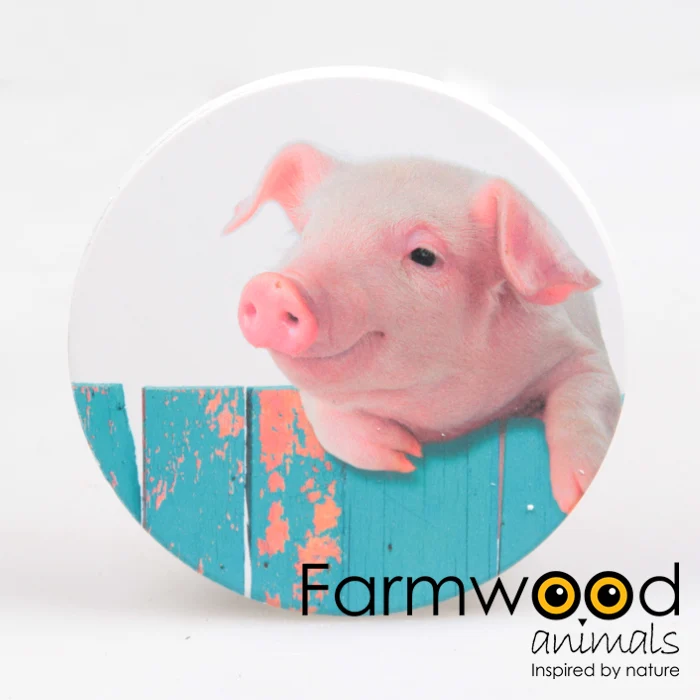 SET/4 UNTERSETZER RUND SCHWEIN 10X10X0.7 CM
