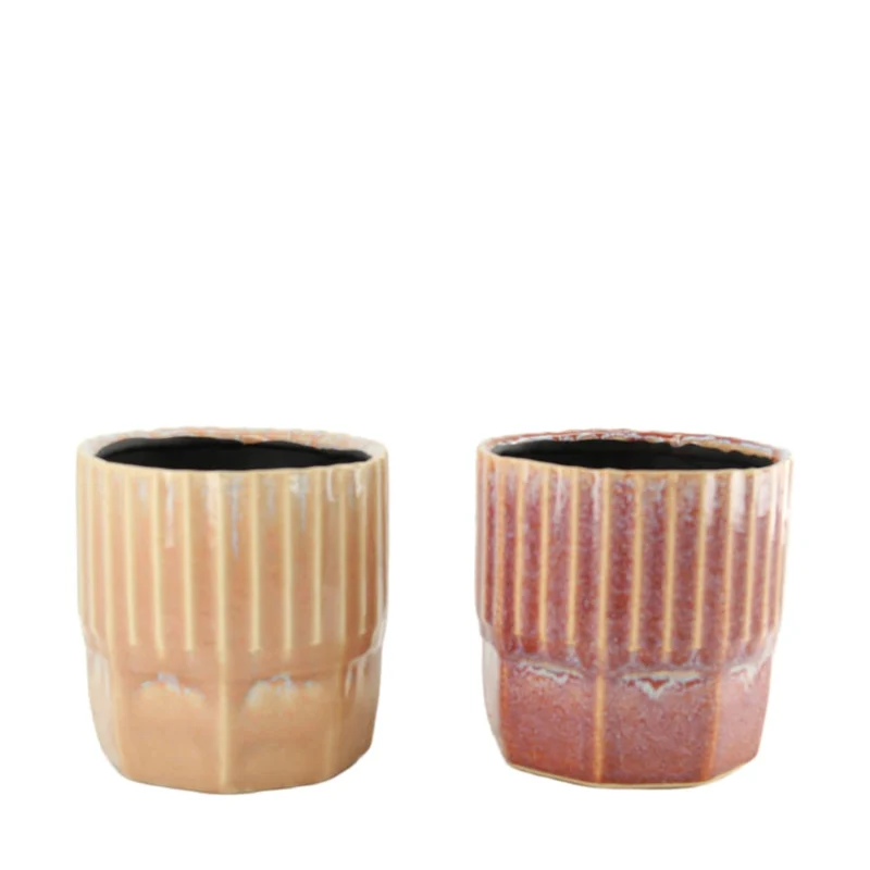Pflanzgefäß Keramik 13.4x13.4x13.8cm 2 sortiert Gemischt