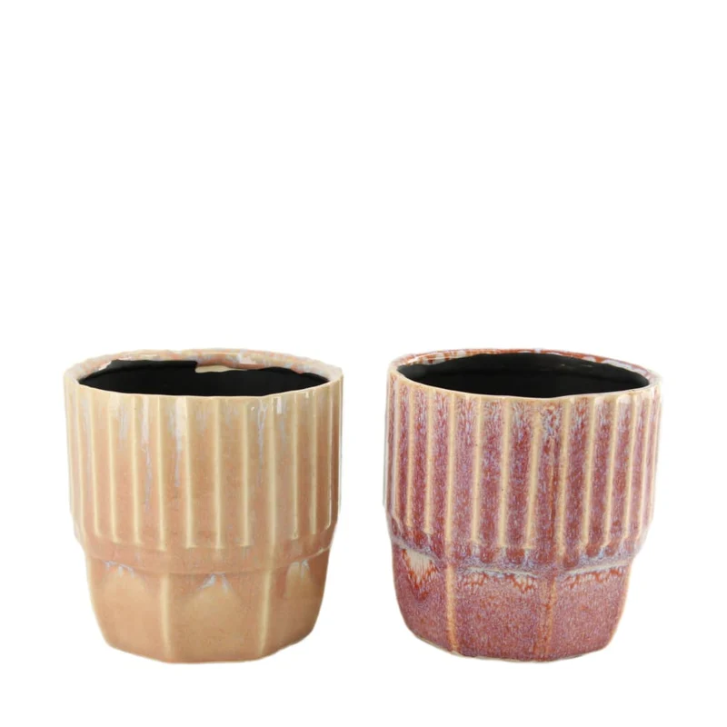 Pflanzgefäß Keramik 11.6x11.6x12cm 2 sortiert Gemischt