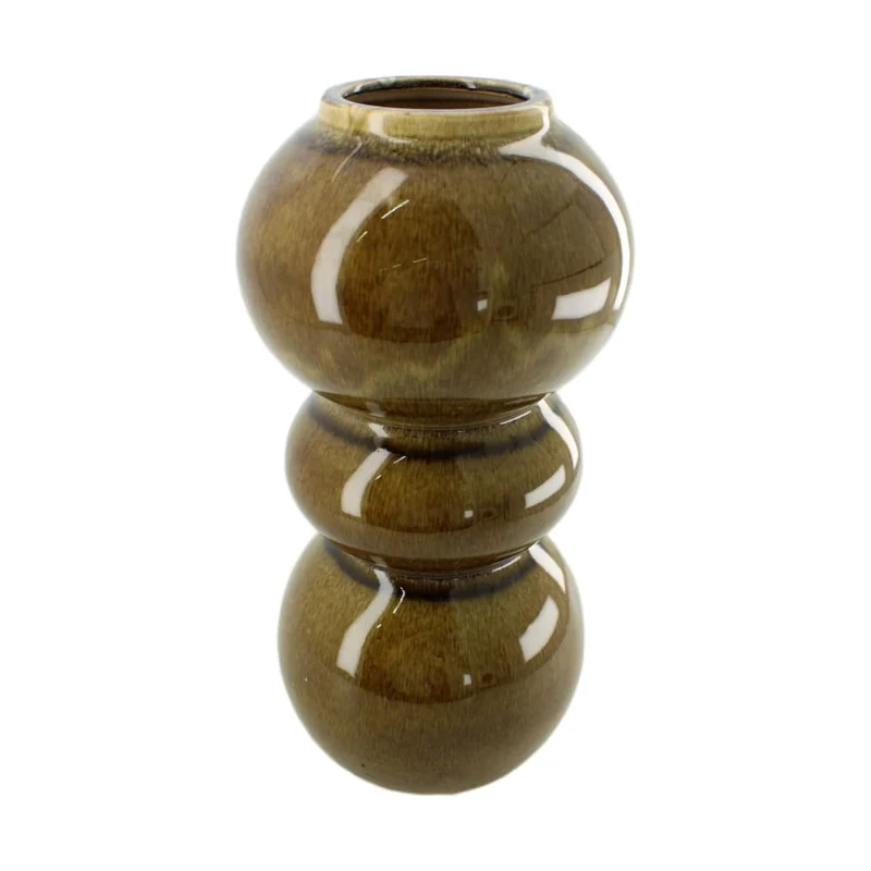 Vase Keramik 15.5x15.5x29cm Olivgrün