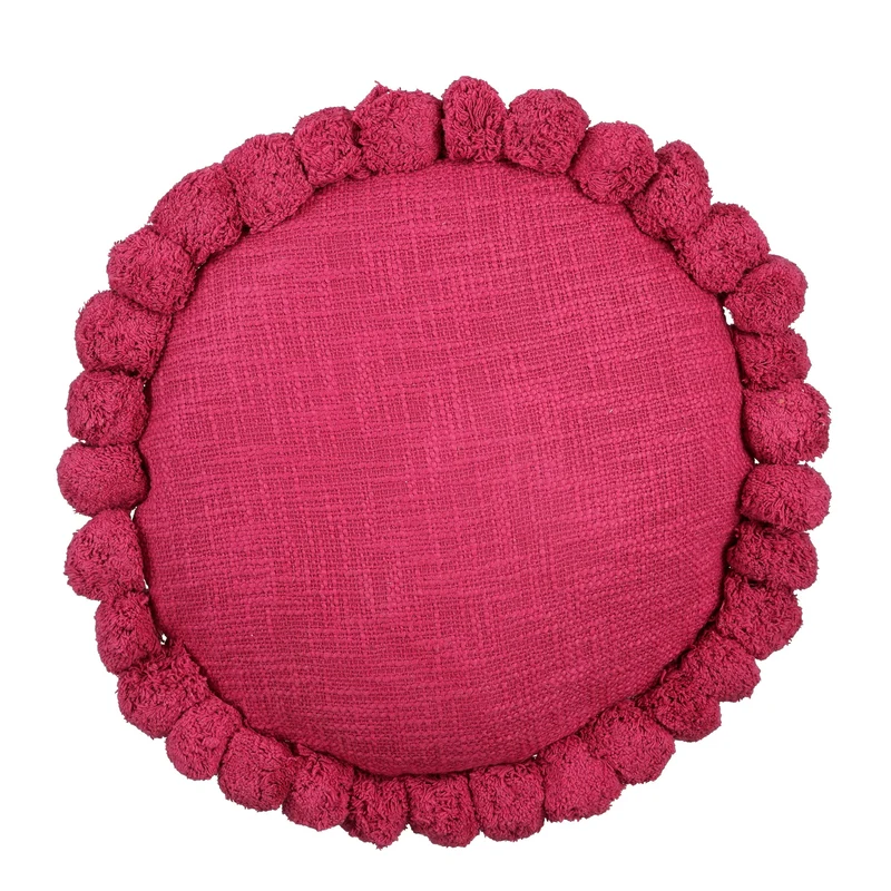 Kissen pom pon fuchsia - h10xd40cm