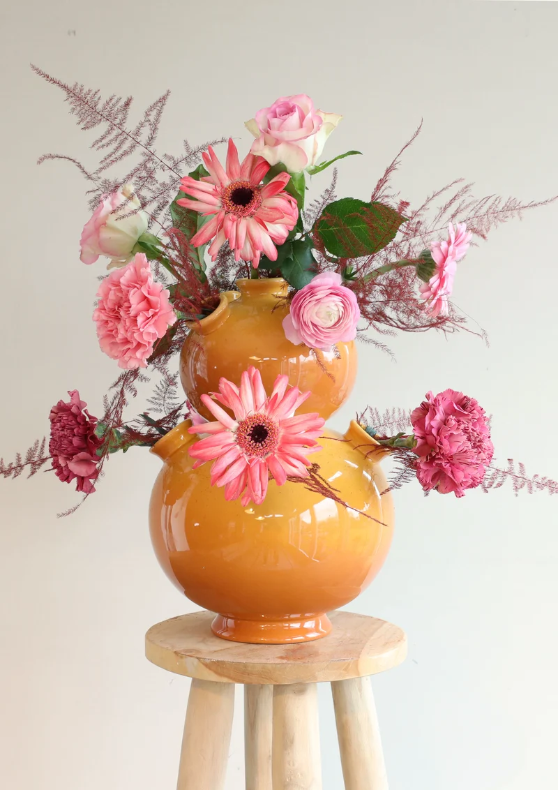Tulpe Vase Ø13 x H.11 cm ocker