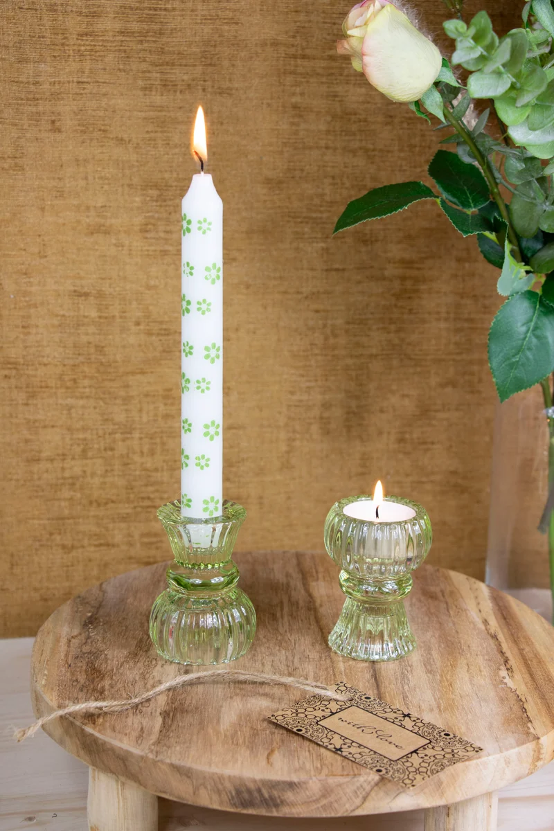 Seasons Geschenkbox Mit Liebe Duo Kerzenhalter grüne Blume