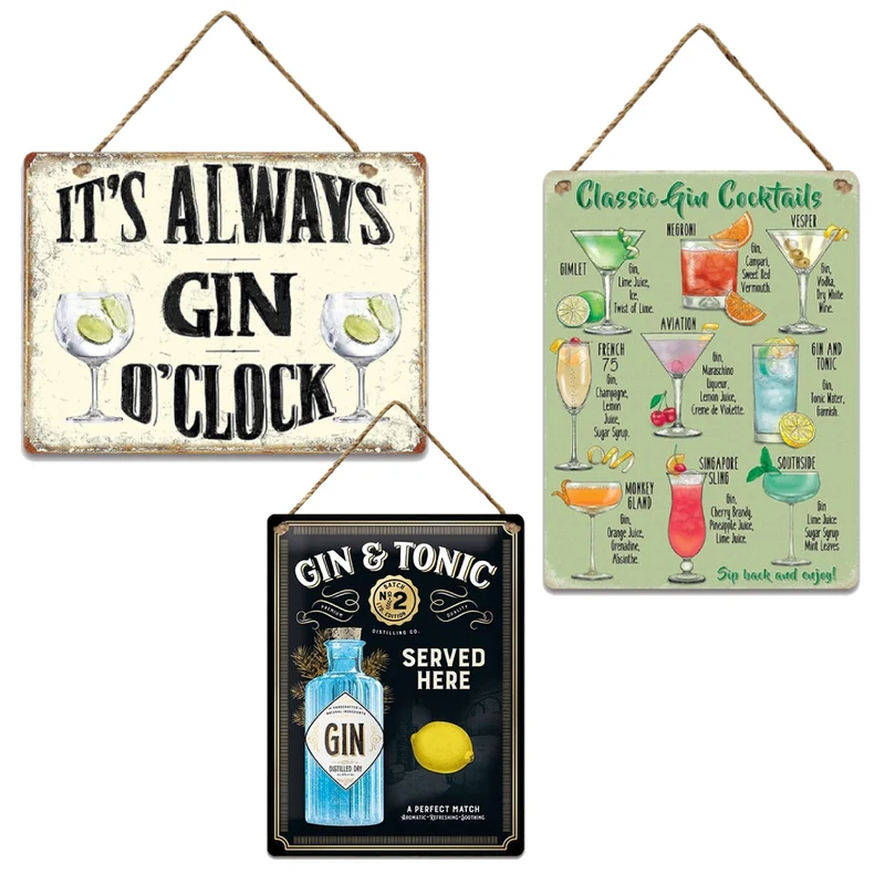 Wandaufhänger Metall Gin Mix/3 30x40cm