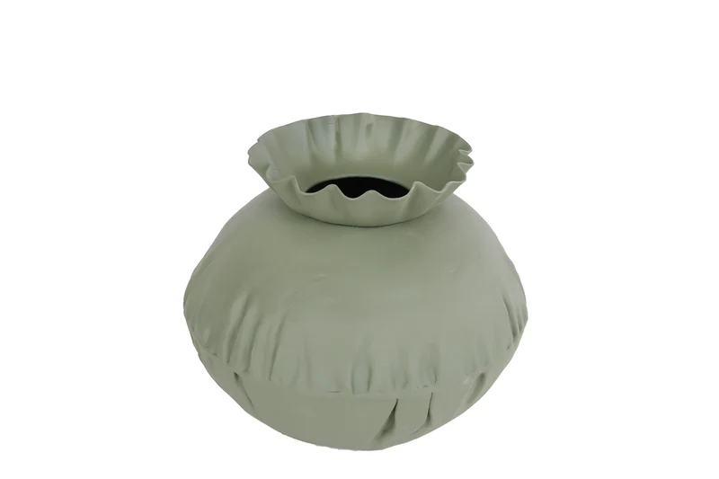 Vase "Mira" S hellgrün Metall 13,5x13,5x11,5cm