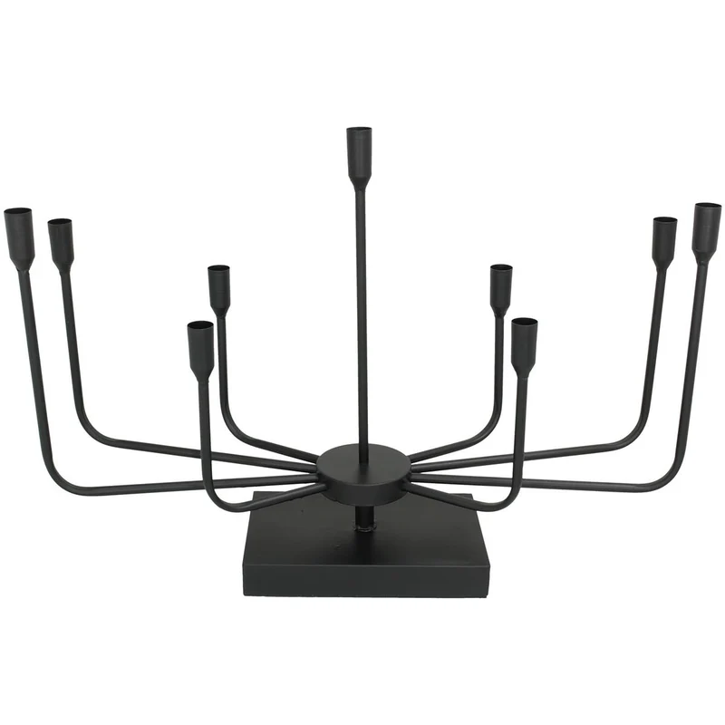 Kerzenhalter Metall Schwarz 47x22x65cm