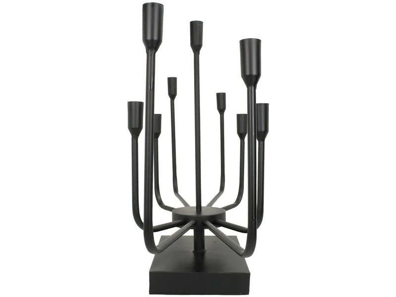 Kerzenhalter Metall Schwarz 47x22x65cm