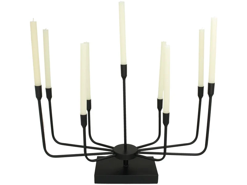 Kerzenhalter Metall Schwarz 47x22x65cm
