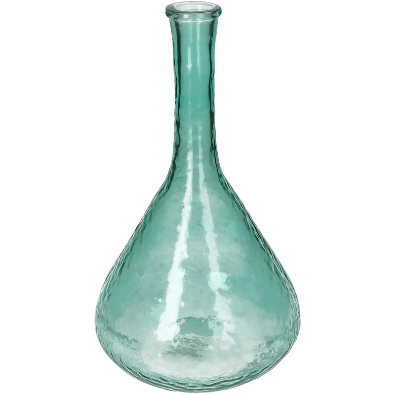Vase aus recyceltem Glas, petrolfarben, 31x18x18cm