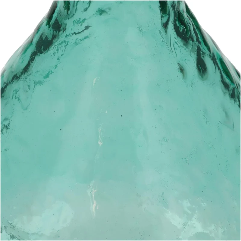 Vase aus recyceltem Glas, petrolfarben, 20x13x13cm