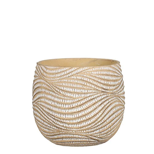 Hendrick Topf rund creme - H20 x D23,5 cm