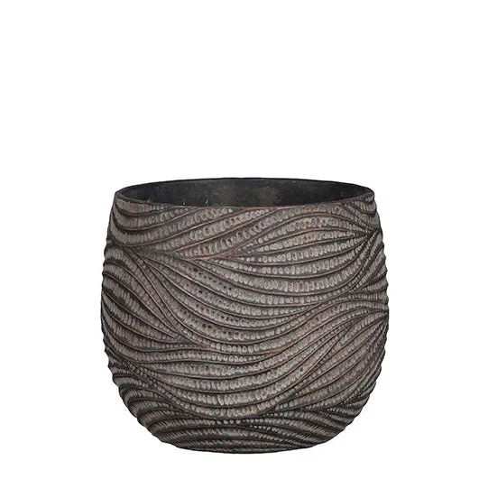 Hendrick Topf rund braun - H20 x D23,5 cm