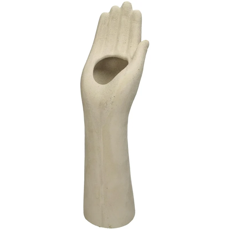 Vase Handkeramik Beige 39x11x14cm