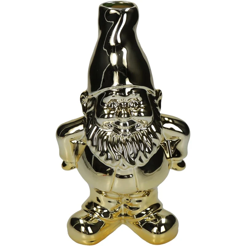 Vase Zwerg Keramik Gold 14x11x24cm