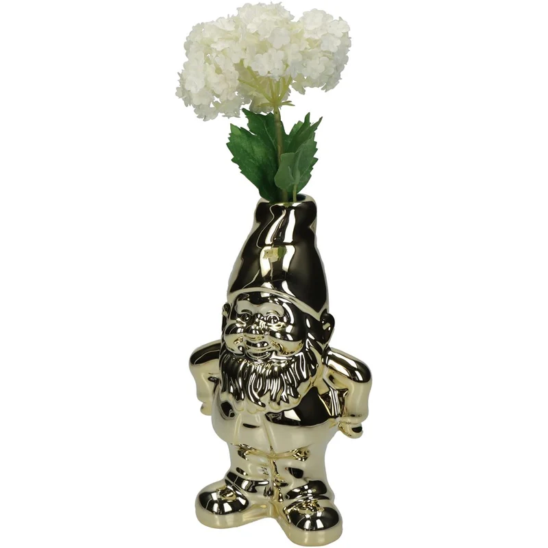 Vase Zwerg Keramik Gold 11x8x18cm