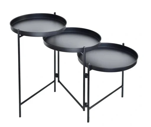 Klapptisch aus Metall, 113,5 x 35 x 57,5 cm, Schwarz