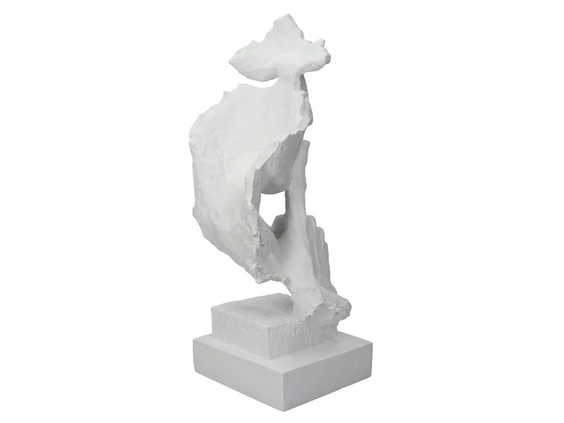Gesichtsornament aus Polyresin, weiß, 34x12x14cm