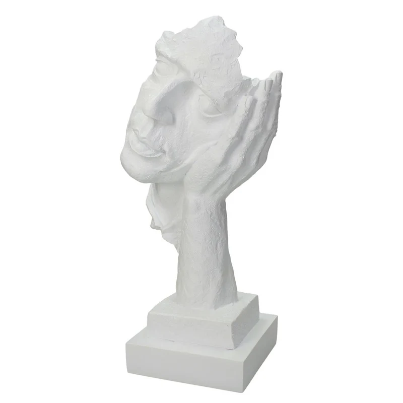 Gesichtsornament aus Polyresin, weiß, 33x13x16cm