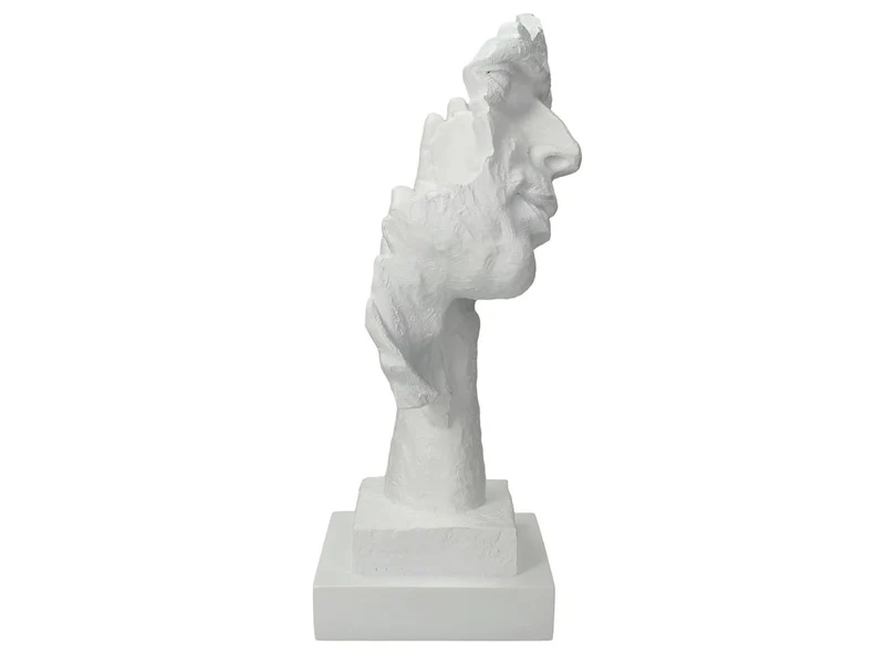 Gesichtsornament aus Polyresin, weiß, 33x13x16cm