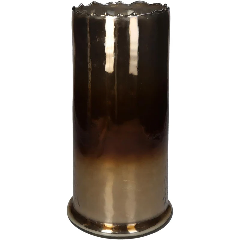 Kerzenhalter Glas Bernstein 16x16x31cm
