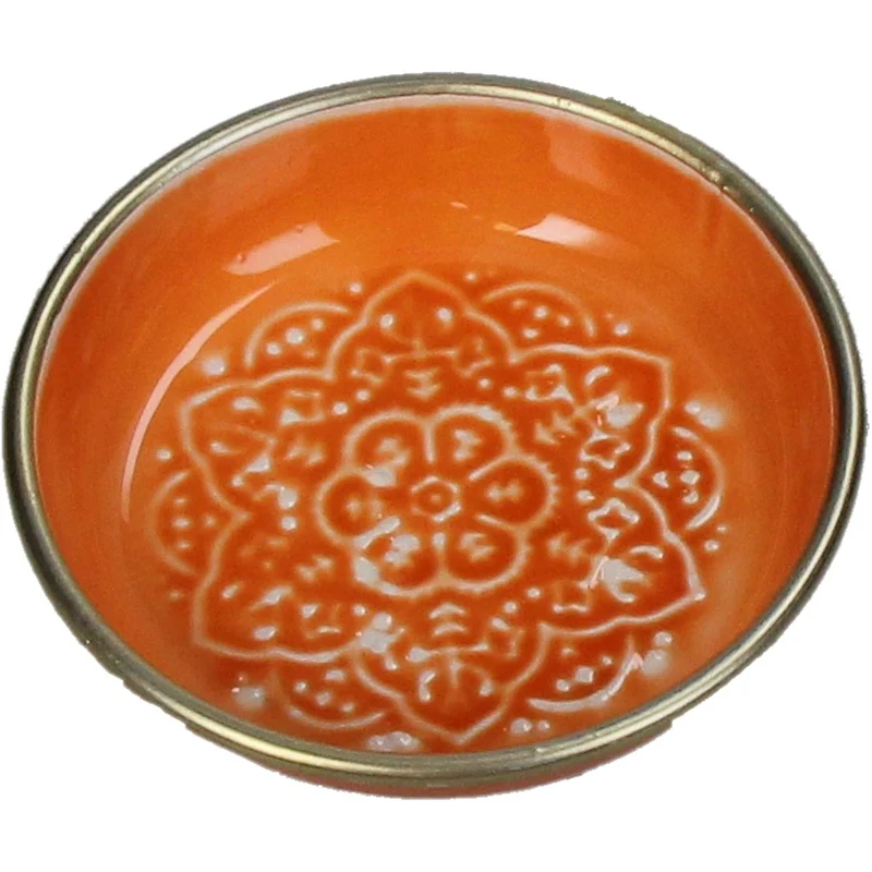 Schale Eisen Orange 11x11x2,5cm