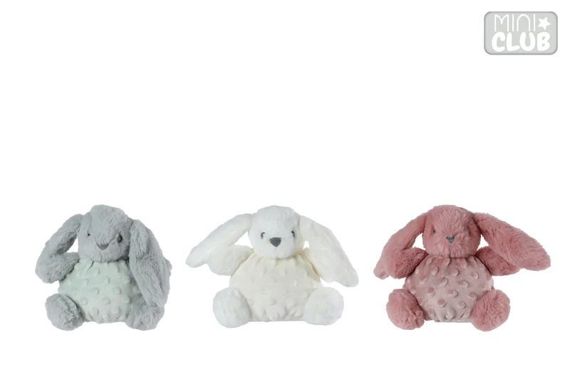 Mini Club Rassel-Kaninchen, Plüsch, 3er-Set, 16 cm
