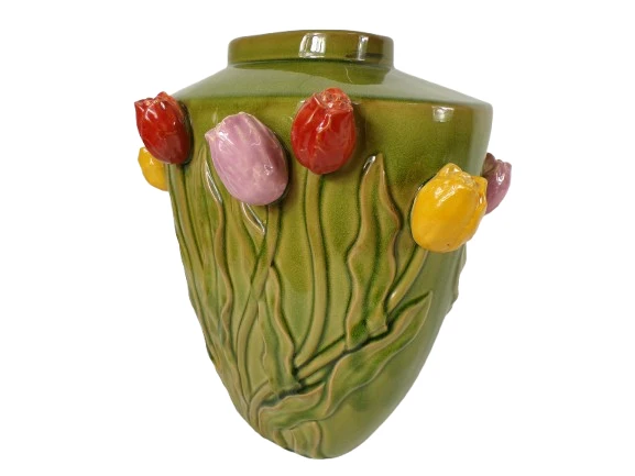 Vase Tulpe Keramik 37x27x40cm Grün