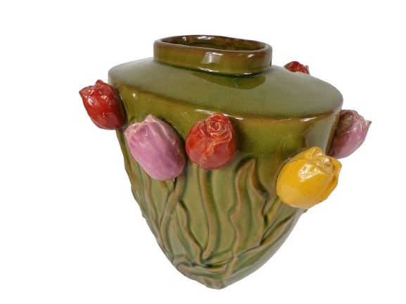 Vase Tulpe Keramik 34x25x34cm Grün