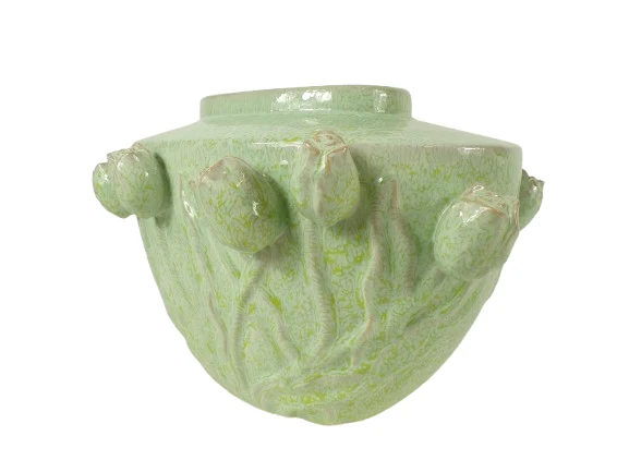 Vase Tulpe Keramik 40x30x28cm Salbeigrün