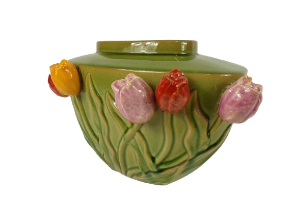 Vase Tulpe Keramik 36x26x24cm Grün