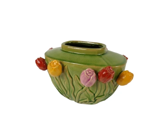 Vase Tulpe Keramik 32x23x20cm Grün