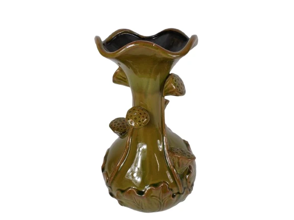 Vase Lotus Keramik D24 H40 cm Grün