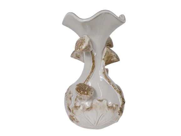Vase Lotus Keramik D20 H32 cm Weiß