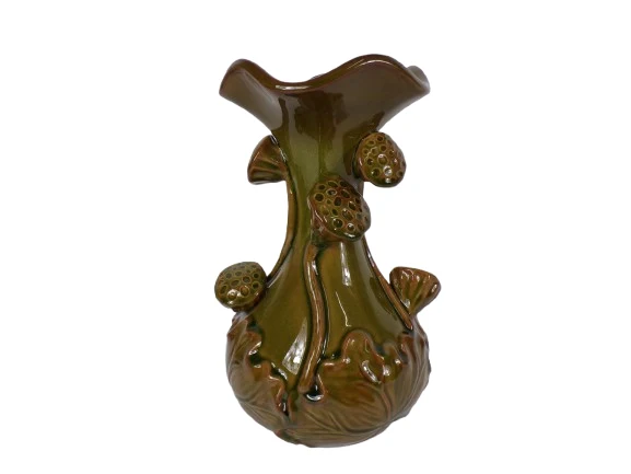 Vase Lotus Keramik D20 H32 cm Grün