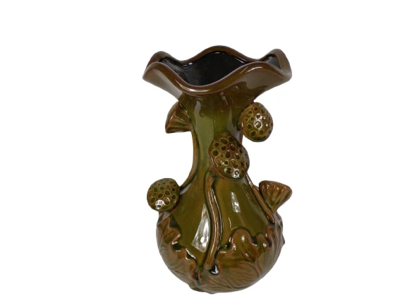 Vase Lotus Keramik D20 H32 cm Grün