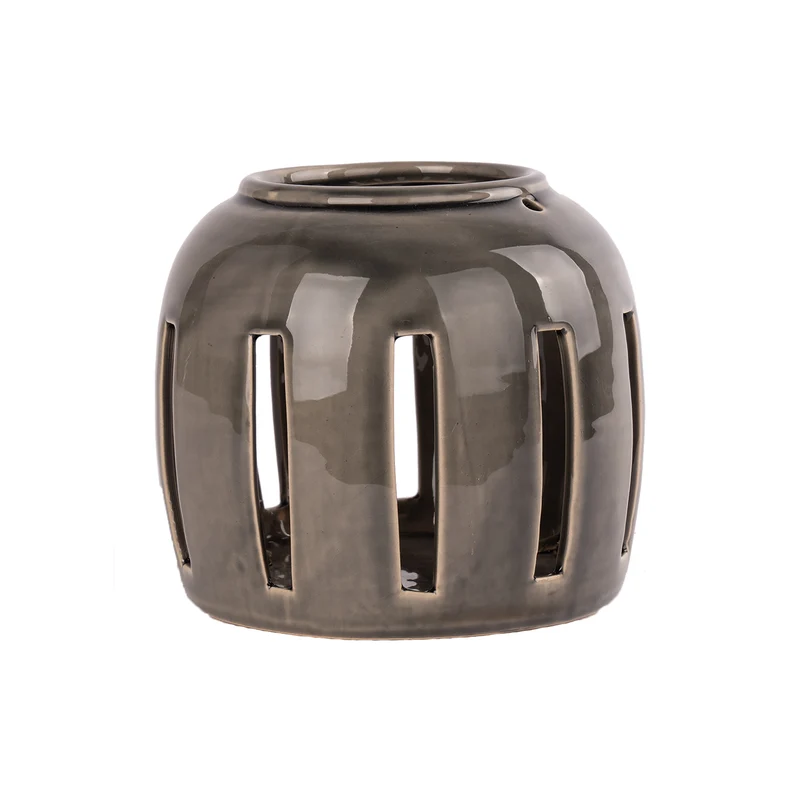 Laterne Keramik Vils D16 H14cm Grau
