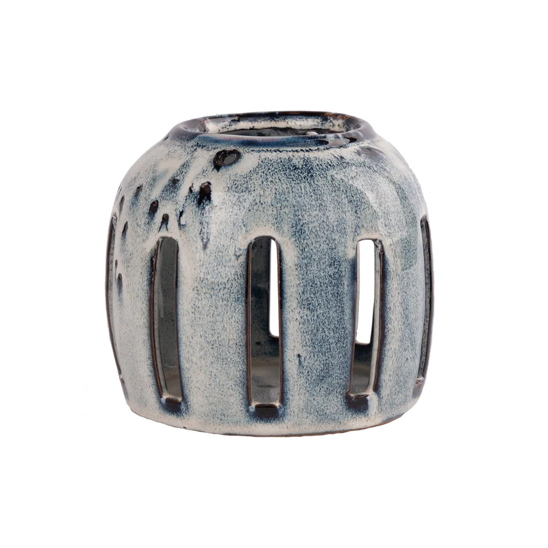 Laterne Keramik Vils D16 H14cm Blau