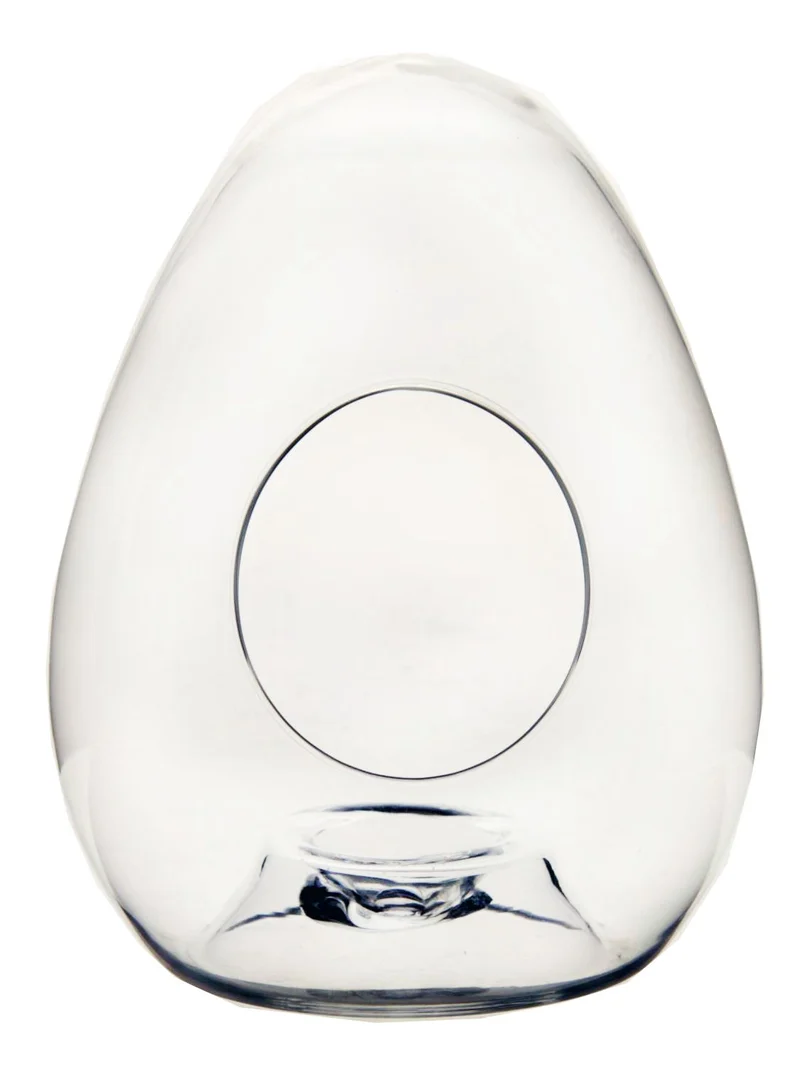 Glas-Ei mit Öffnung D28 H37cm Klar