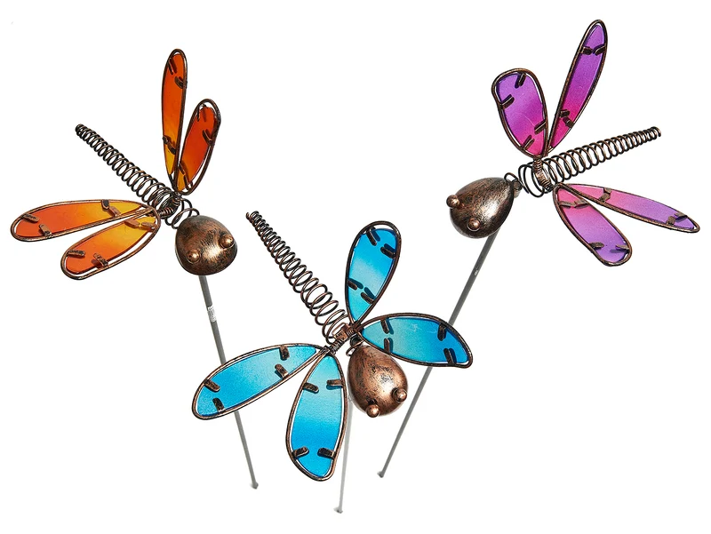 Gartenstecker Libelle 'Sparkle' 3er-Set 95cm