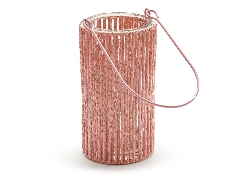 Laterne rund 'Lumière' Nude Pink Ø11x20,5cm
